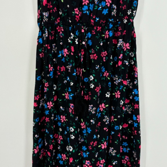 Kingston Grey Juniors XXL Crisscross Maxi Dress Black Pink Blue Floral Print - Picture 5 of 13